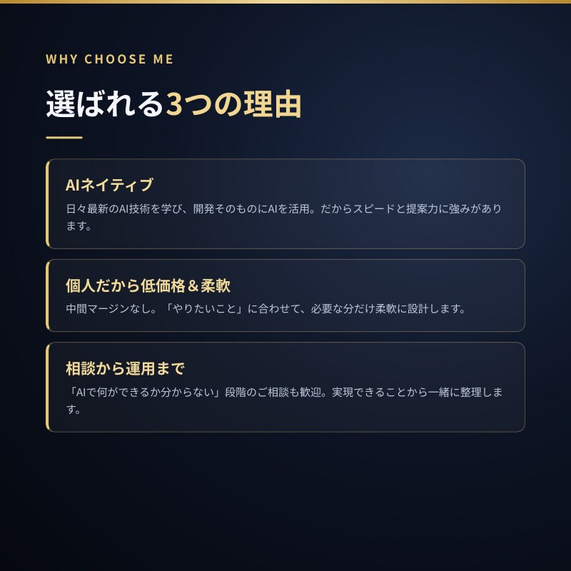AIを既存のサービス・業務に組み込みます 最新のClaude AIで、面倒な作業を自動で・賢く。 イメージ3