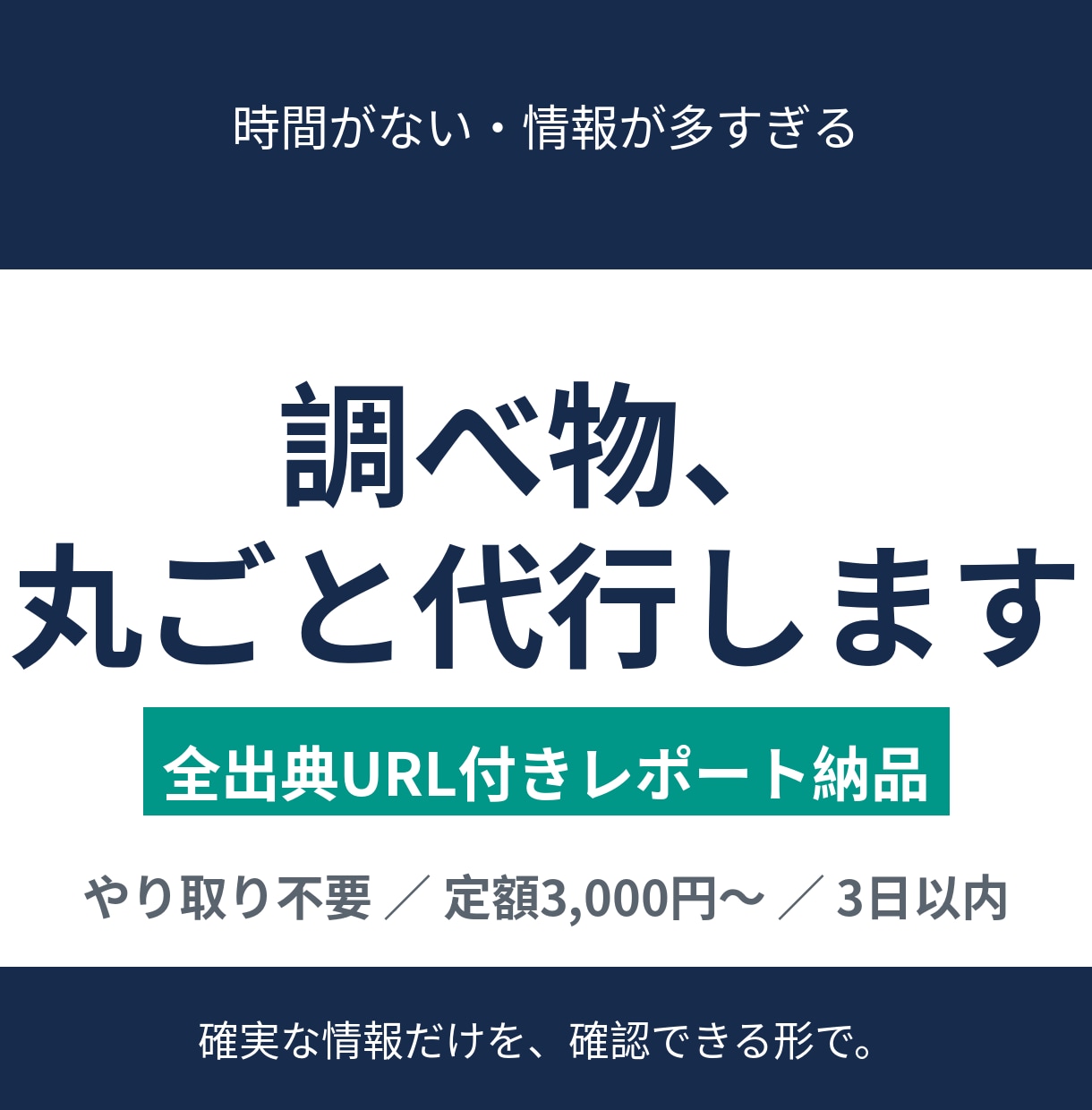 面倒な調べ物・リサーチを丸ごと代行します 全出典URL付きレポート納品｜やり取り不要・定額・3日以内 イメージ1