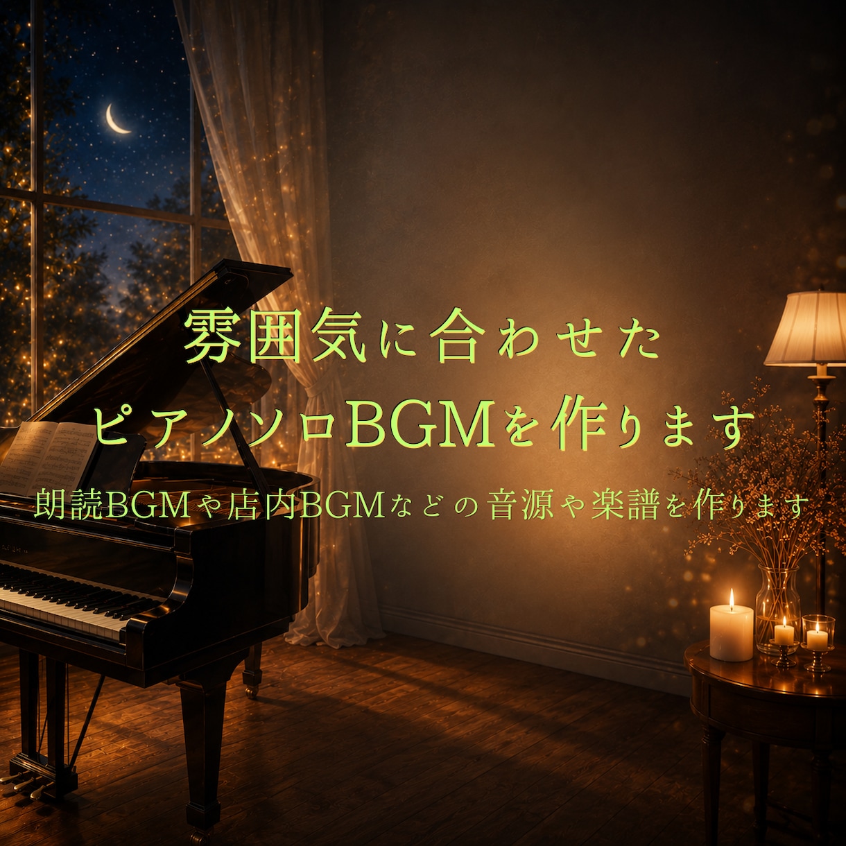 雰囲気に合わせたピアノソロBGMを作ります 朗読BGMや店内BGMなどの音源や楽譜を作ります イメージ1