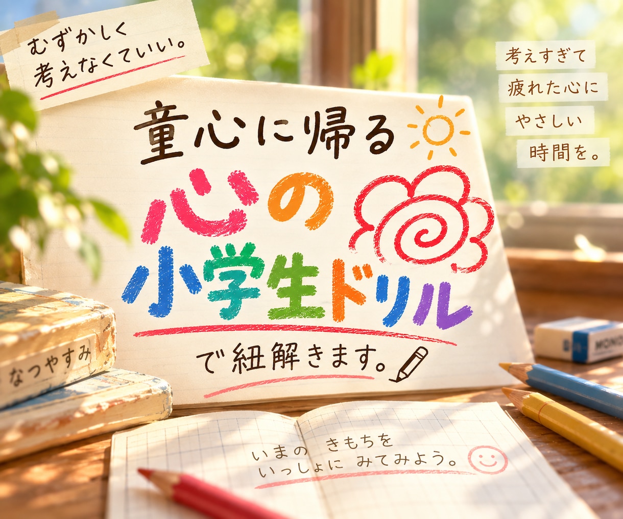 難しく考えすぎた心を小学生ドリルで紐解きます 短文でいい、ひらがなでもいい｜大人の心に赤ペン花丸 イメージ7