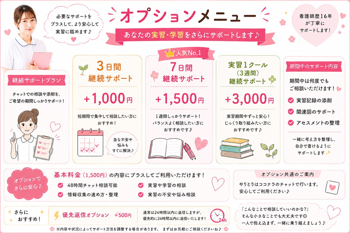 実習の悩み・看護過程・記録を丁寧にサポートします 臨地実習指導歴10年看護師が実習の不安を具体的に解決します！ イメージ7