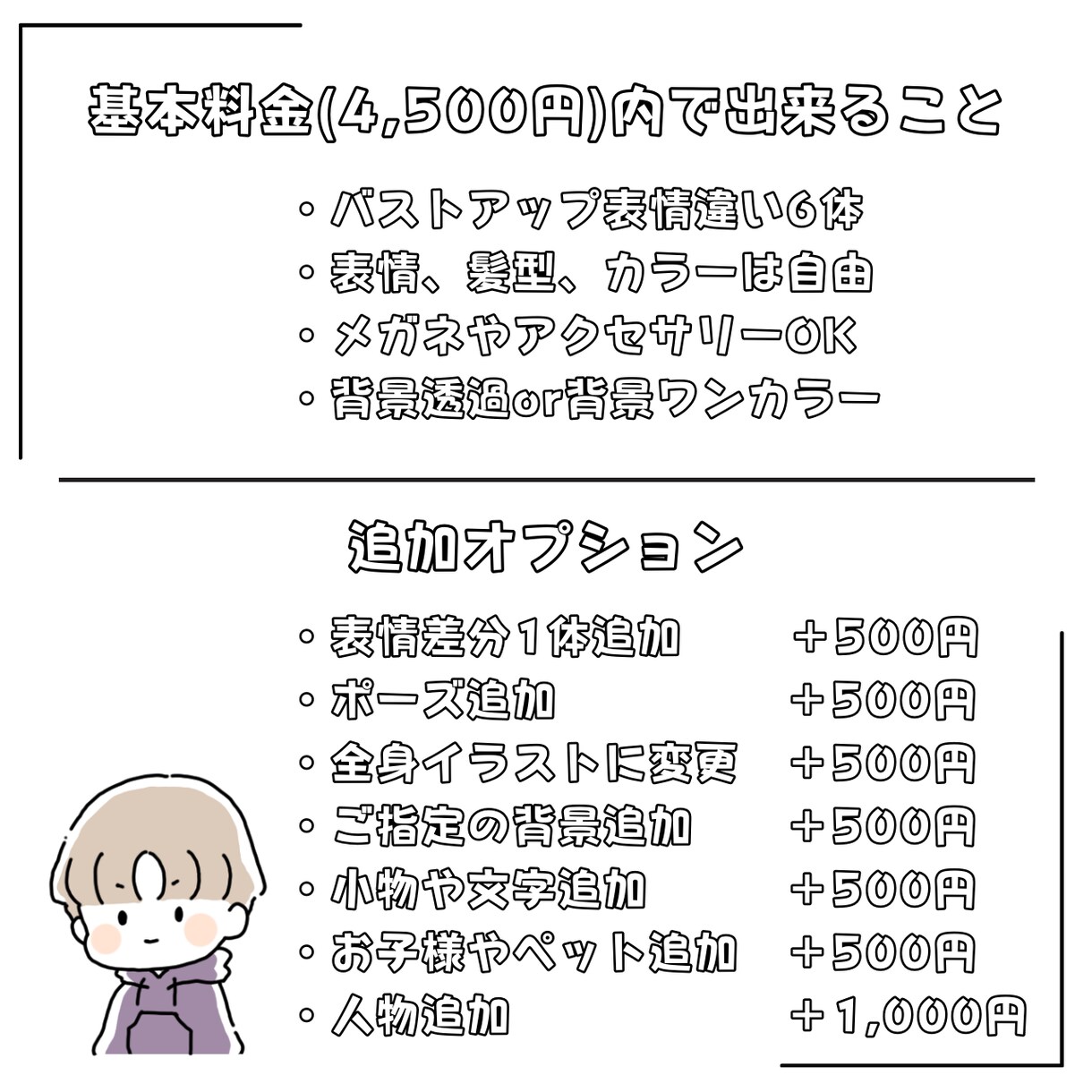 商用利用OK♪表情違い６点セットお描きします インスタやブログなどに♪シンプルゆるかわいいアイコン イメージ3