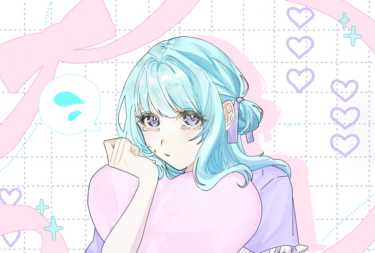 バストアップ1枚絵を作成|簡単背景つけます バストアップの可愛いイラストを描きます イメージ2
