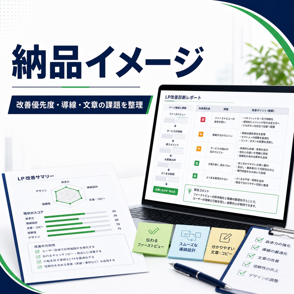 LPの改善点をプロ目線で診断します 構成・導線・文章をまとめて改善提案 イメージ2