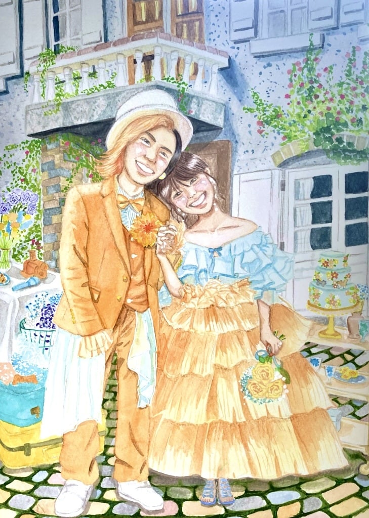 母の日などにピッタリな水彩タッチの似顔絵描きます あなたの大切な1枚を描かせて下さい(*´∀｀*) イメージ2
