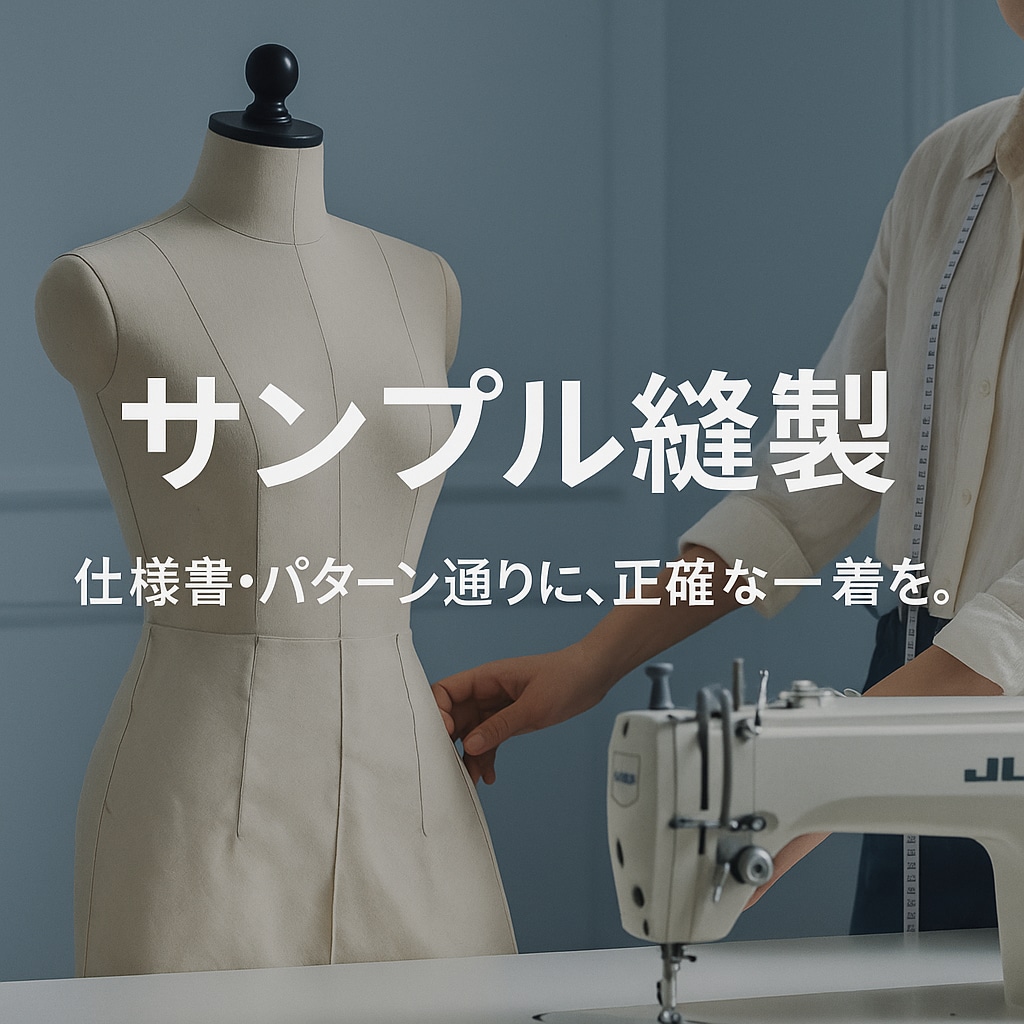 サンプル縫製承ります。あなたのデザインを形にします 仕様書やパターンに忠実な縫製で、試作の品質を支えます。 イメージ1