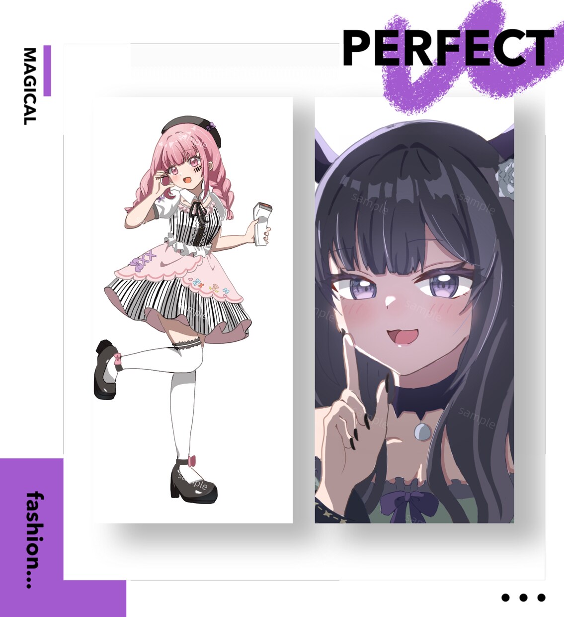 かわいいイラスト、衣装デザイン等描きます 可愛いお顔を描かせていただきます！ イメージ1