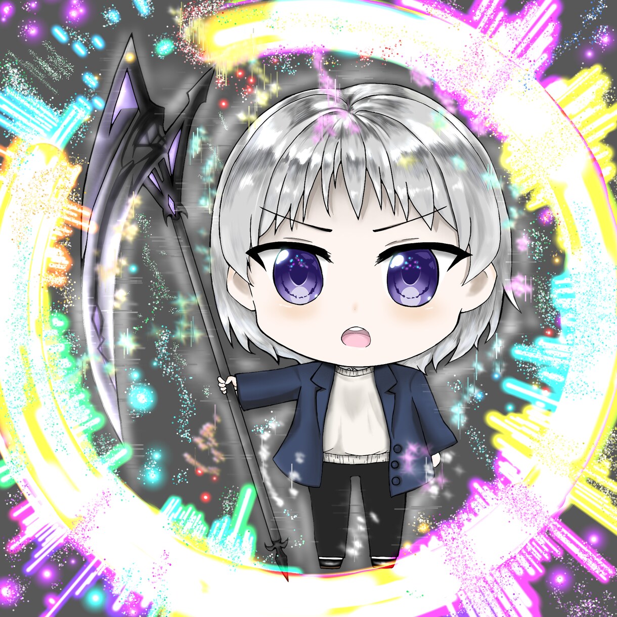 SNS用のアイコンを描きます アイコンに使えるキャライラスト、ちびキャラを描きます。 イメージ1