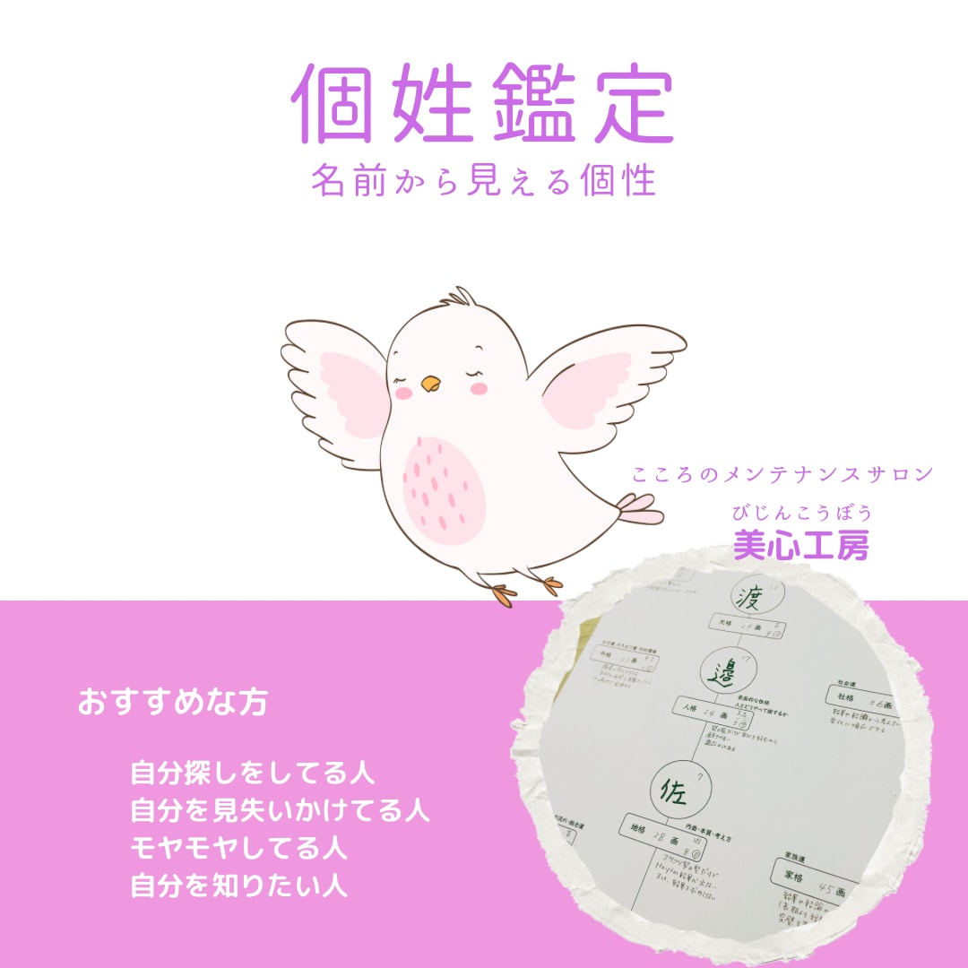 生まれた時のなまえから個性を読み解きます 名前に隠されたあなたの個性を知ろう♡ イメージ1