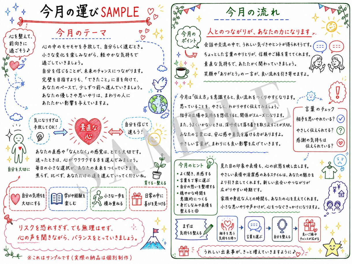 あなたの今月の運び〈運動表〉をお届けします あなた専用の月の流れをやさしく読み解きます イメージ3