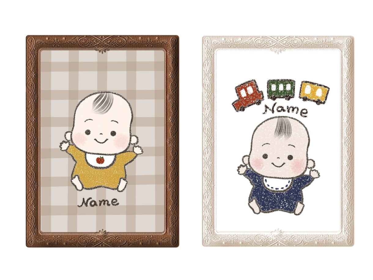 ファーストヘアカットの記念イラストをお描きします ♡お子様の成長記録を可愛く残してみませんか？♡料金1500円 イメージ4