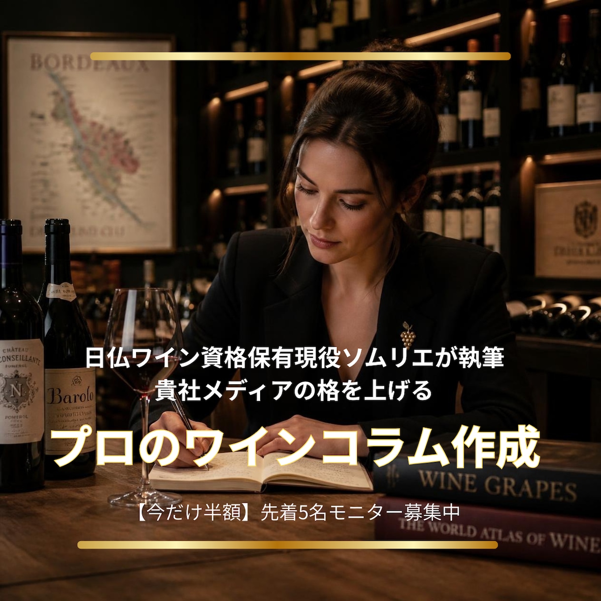 現役ソムリエが執筆｜ワインコラム・記事作成します 日仏資格保持｜経験に基づく確かな知識でワイン記事を執筆 イメージ1