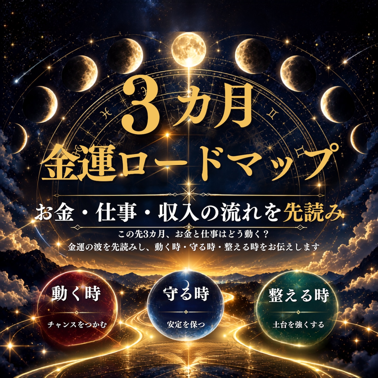 ３カ月の金運と仕事の流れを詳しく鑑定します 動く時・守る時・整える時を知り、豊かさにつなげる３カ月へ イメージ1