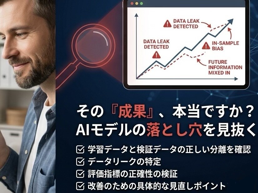 機械学習のバックテスト・検証設計をレビューします 機械学習の思わぬ落とし穴をあなたに伝えます イメージ1