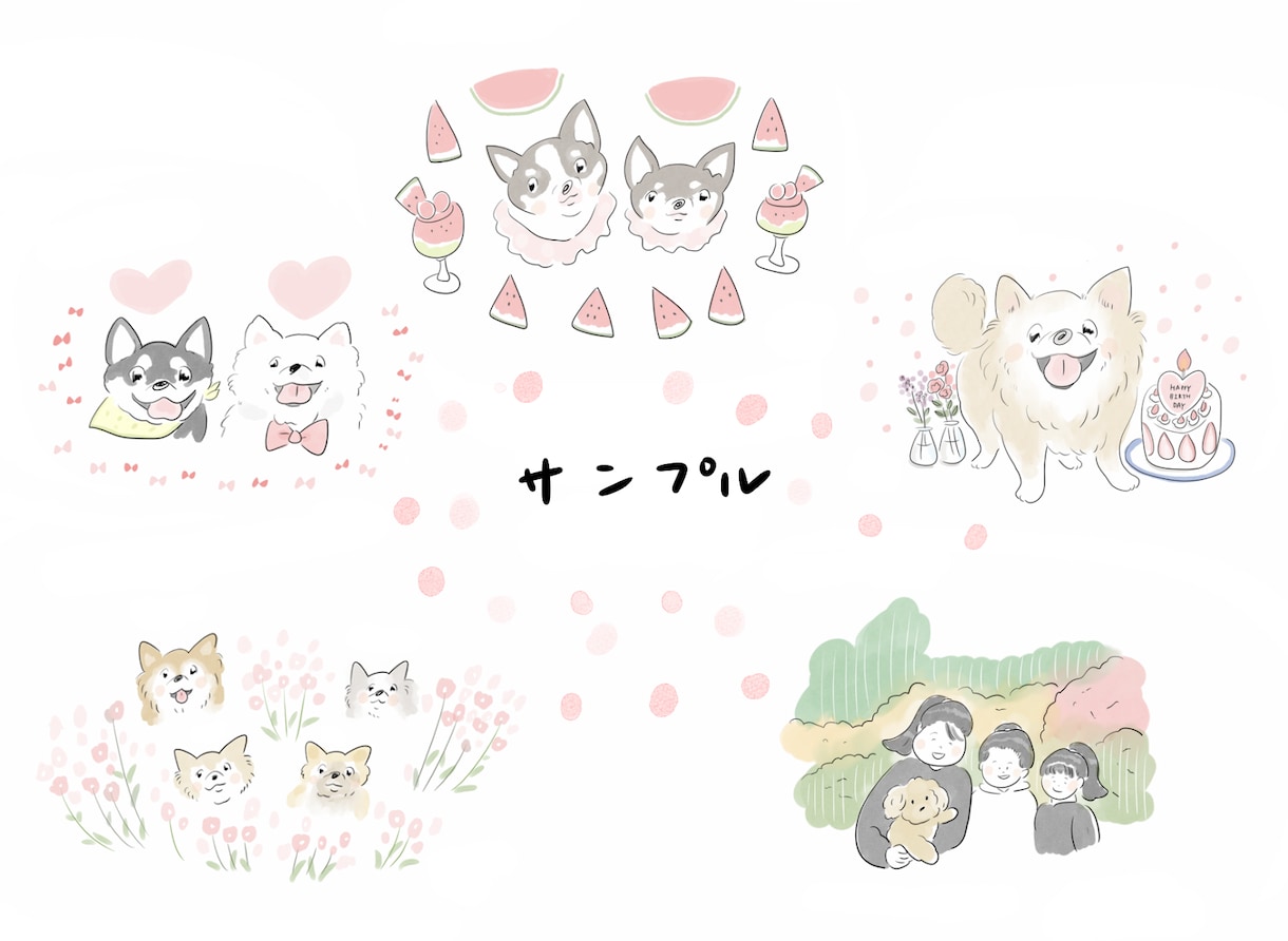 写真からシンプルな似顔絵イラスト描きます カップル、家族、友達、ペットも♪3名様まで1500円♪ イメージ5