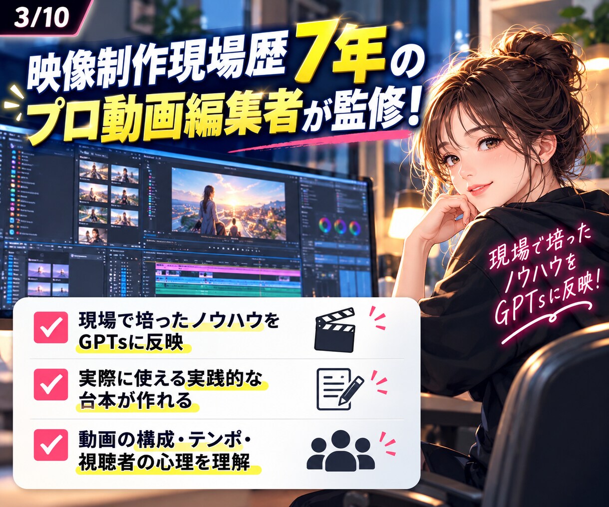 副業マスターGPTs19個セット販売します プロ動画編集者監修！完全おまかせで台本作成！便利ツールも！ イメージ3
