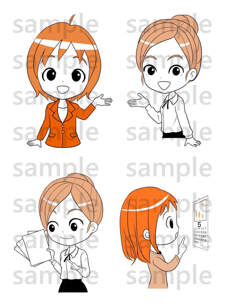 可愛い女の子の挿絵描きます 【ナビキャラ】資料にナビキャラをつけて可愛く紹介(^^)ノ イメージ4