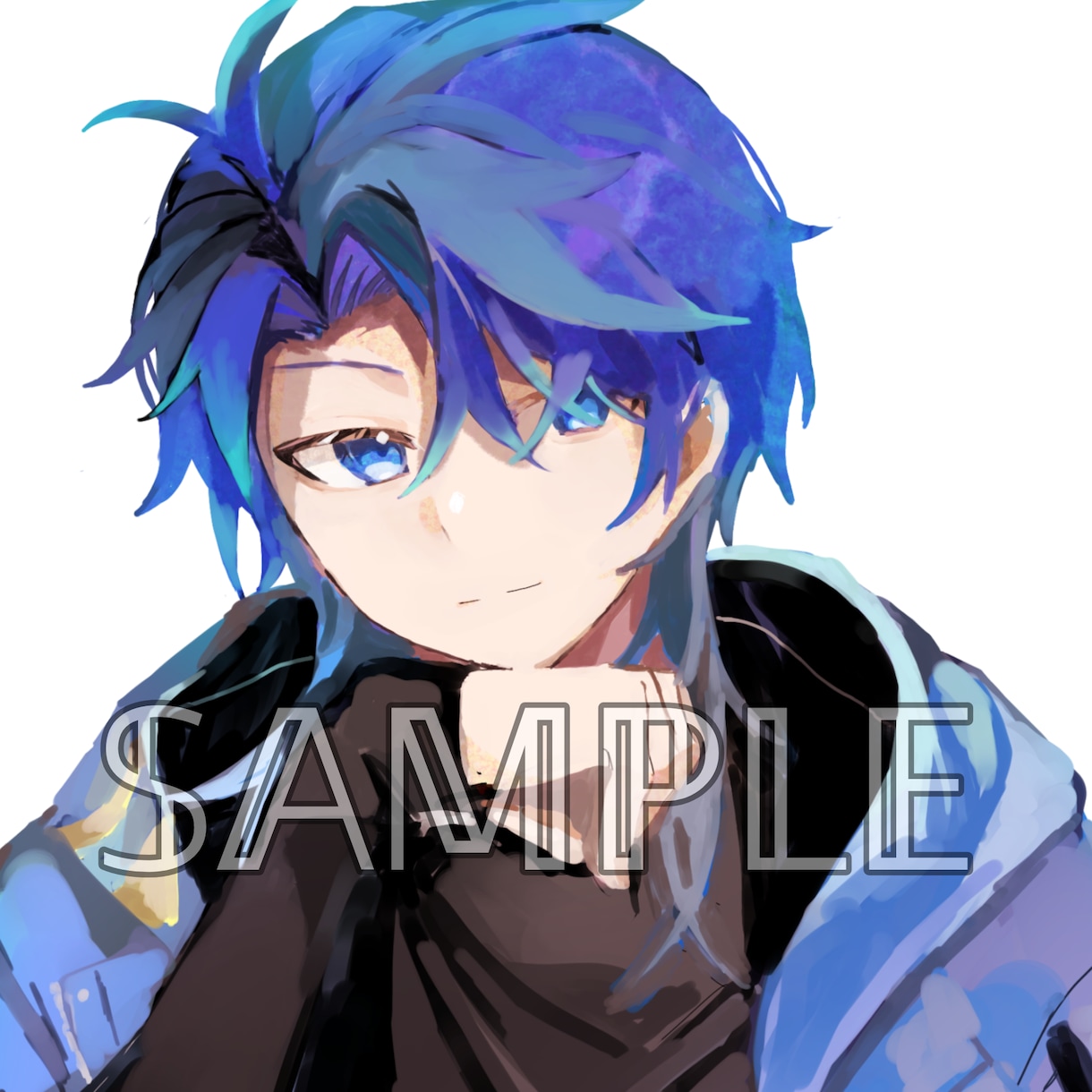 バストアップイラストを描きます 厚みのある色塗り、アニメ調の絵柄での厚塗り風イラスト イメージ2
