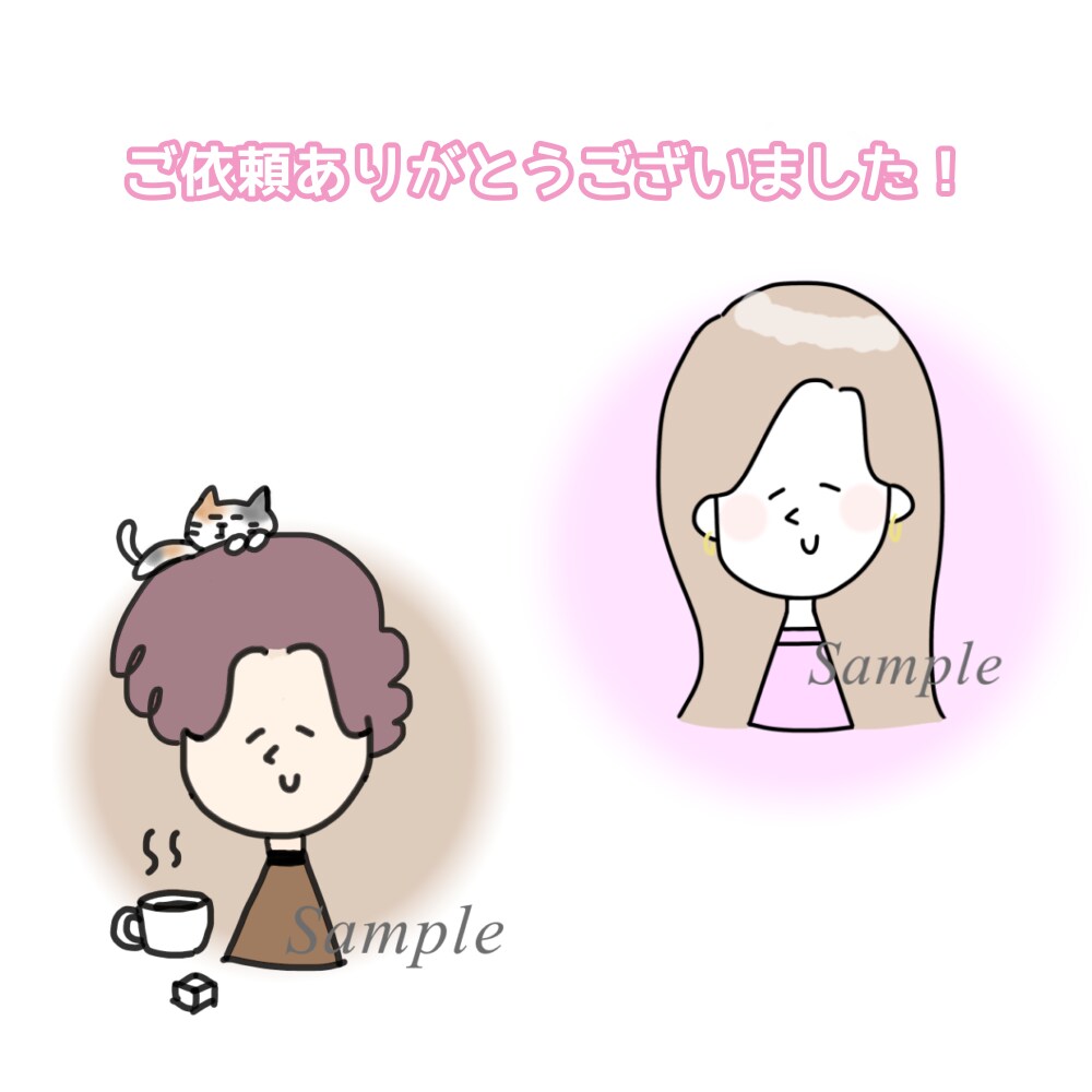 格安【最短即日】ゆるくてかわいい似顔絵を描きます アイコンにも＊ほっこり優しいミニキャラ＊時にシュール イメージ8