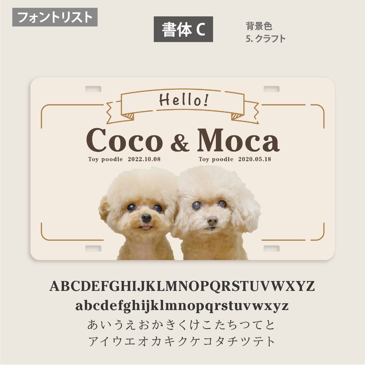 写真入り犬多頭さんペット用カートプレート作成します イベントが楽しくなる！デザイナーの高品質セミオーダー送料込 イメージ8
