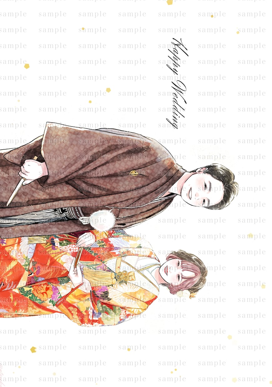 暖かいタッチでウエディングイラストお描きします 前撮りや挙式のお写真を記念にイラスト化しませんか？ イメージ6