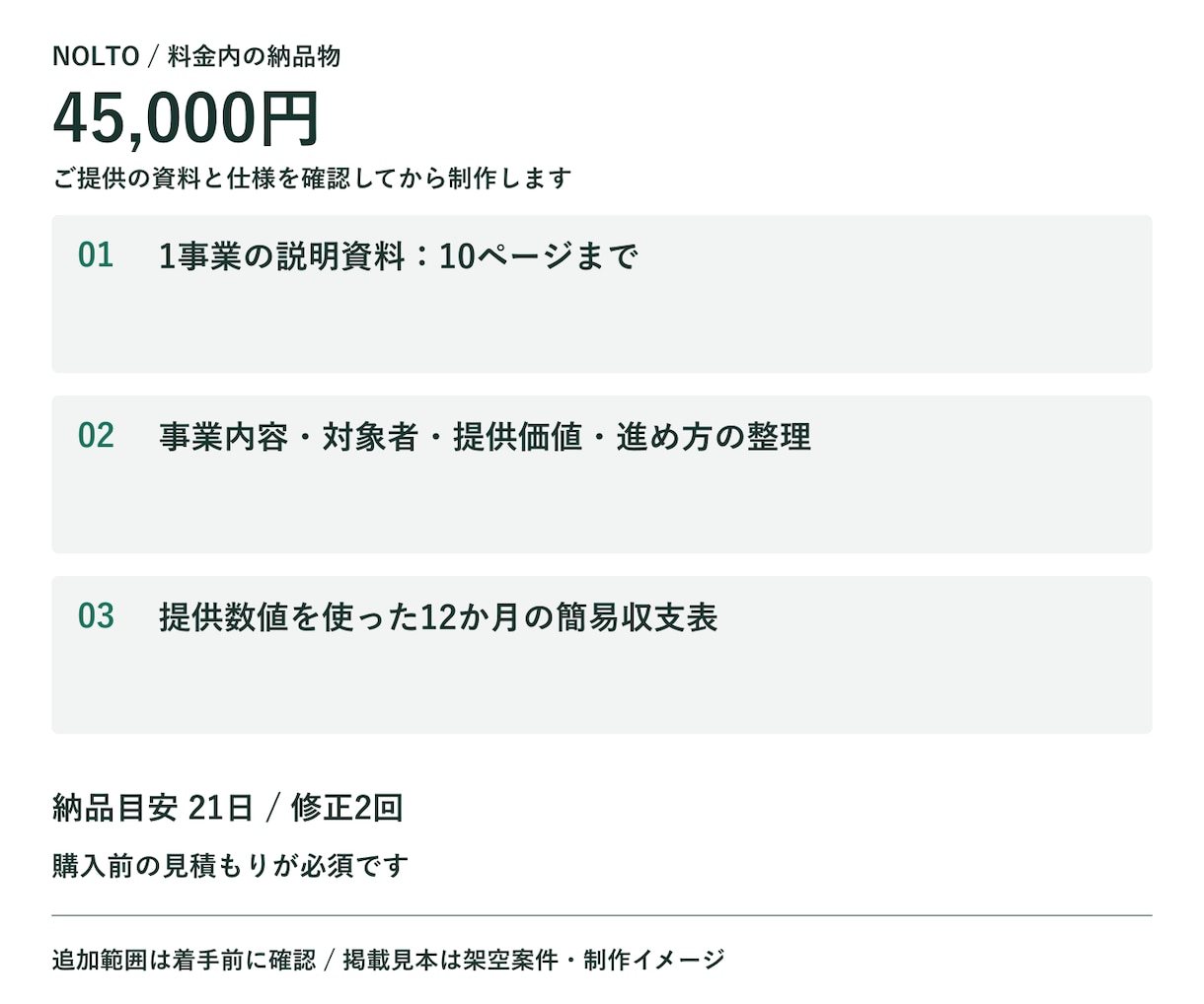 事業内容と12か月収支を計画書にまとめます 提供資料からWord計画書と更新できるExcel表へ イメージ2