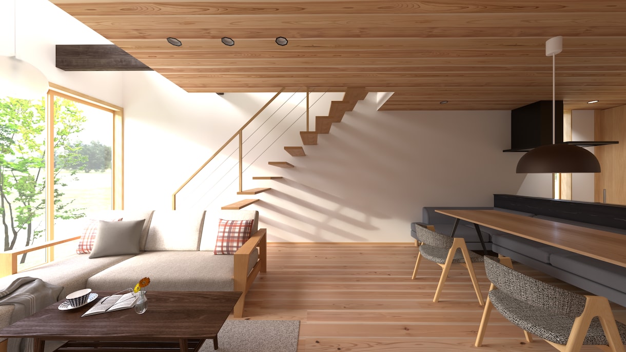 空間を感じるパースで理想の暮らしをご提案します 1級建築士が神間取りを作成します イメージ3