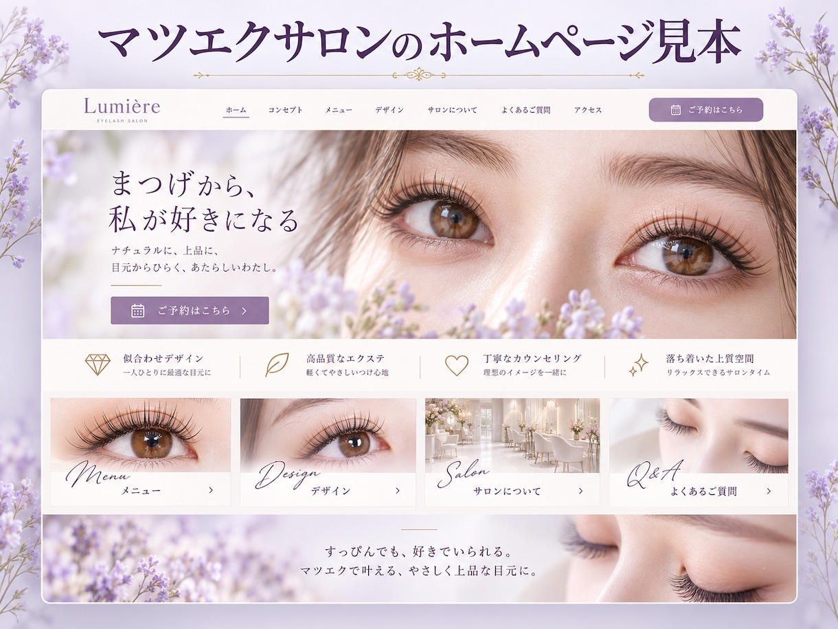 小さな店舗・サロンのHPを制作します 美容室・トリミング・エステ・ピラティス・ネイル・マツエク対応 イメージ7