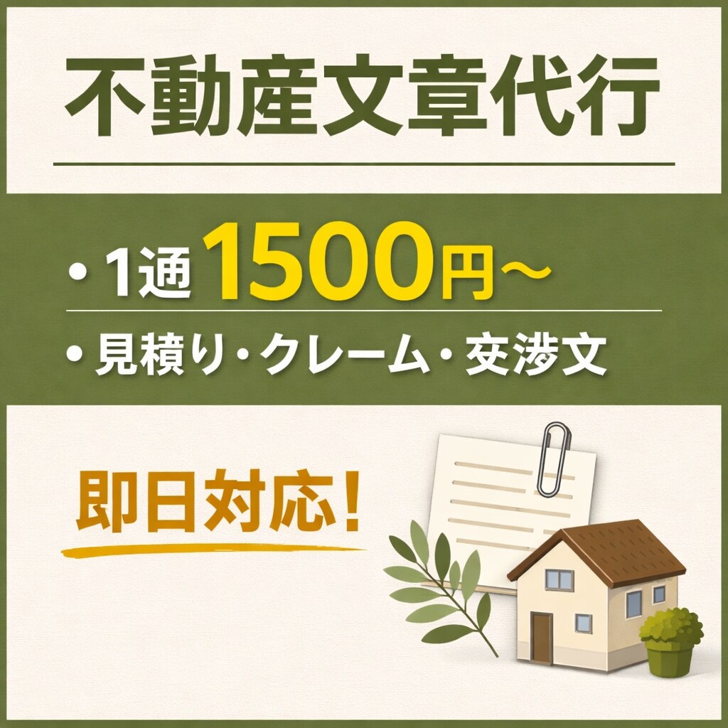 不動産の募集文・DMを作成します 即日対応・修正も無料で対応します イメージ1