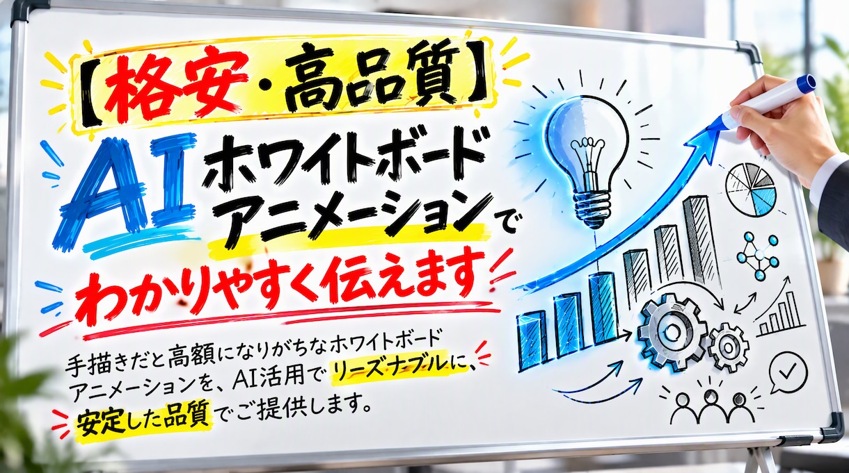 格安・高品質：AIホワイトボードアニメーションます 高額になりがちなホワイトボードアニメをAI活用でより安価に！ イメージ1