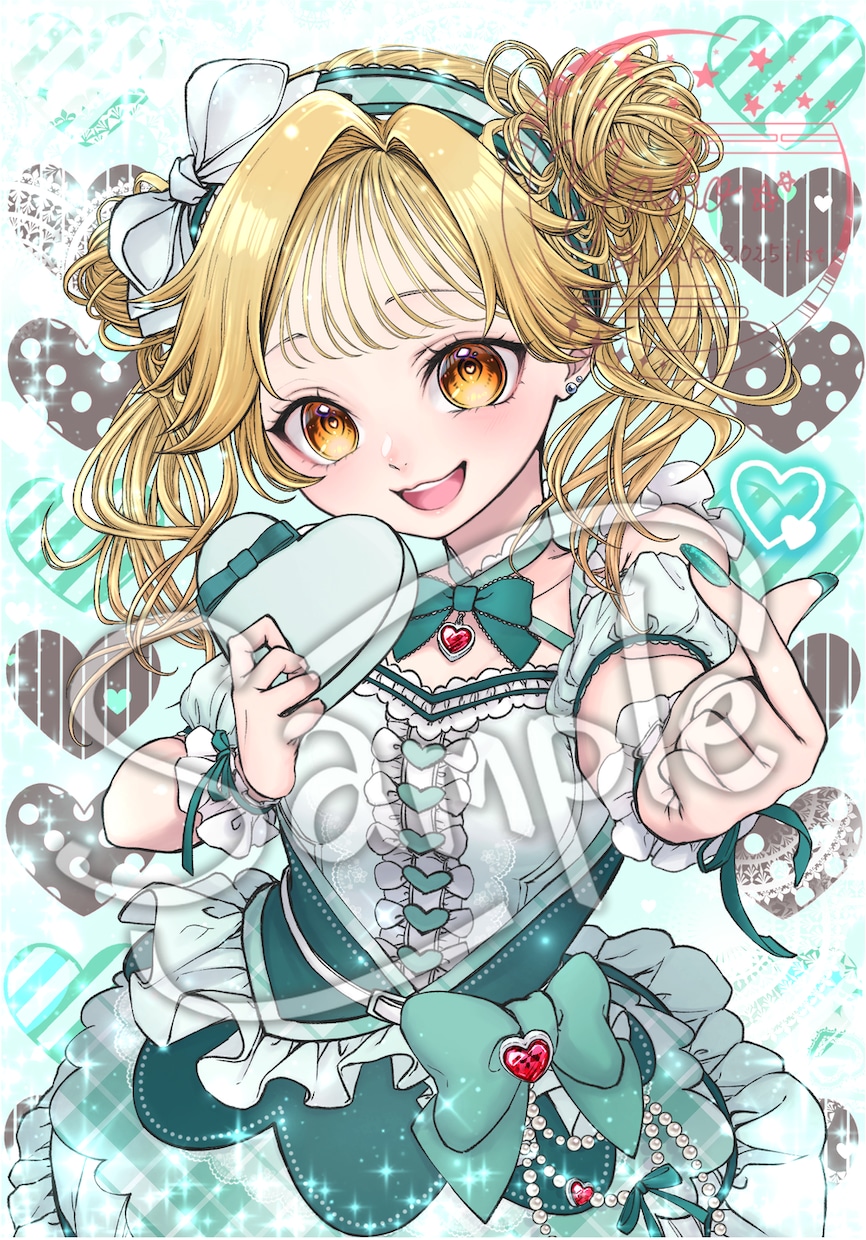 商用込◎バレンタイン量産イラスト制作します 超ラブリーな指ハートをした女の子のイラストができます！ イメージ9