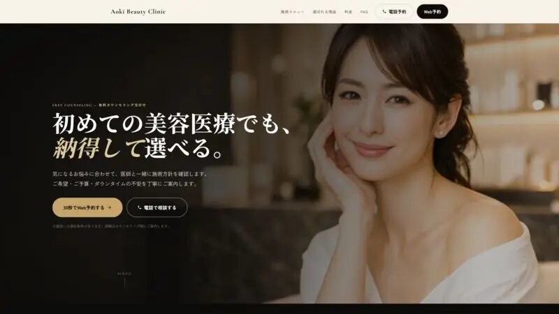 美容クリニック・サロンのサイト制作します 施術メニュー・症例・カウンセリング予約まで設計 イメージ3