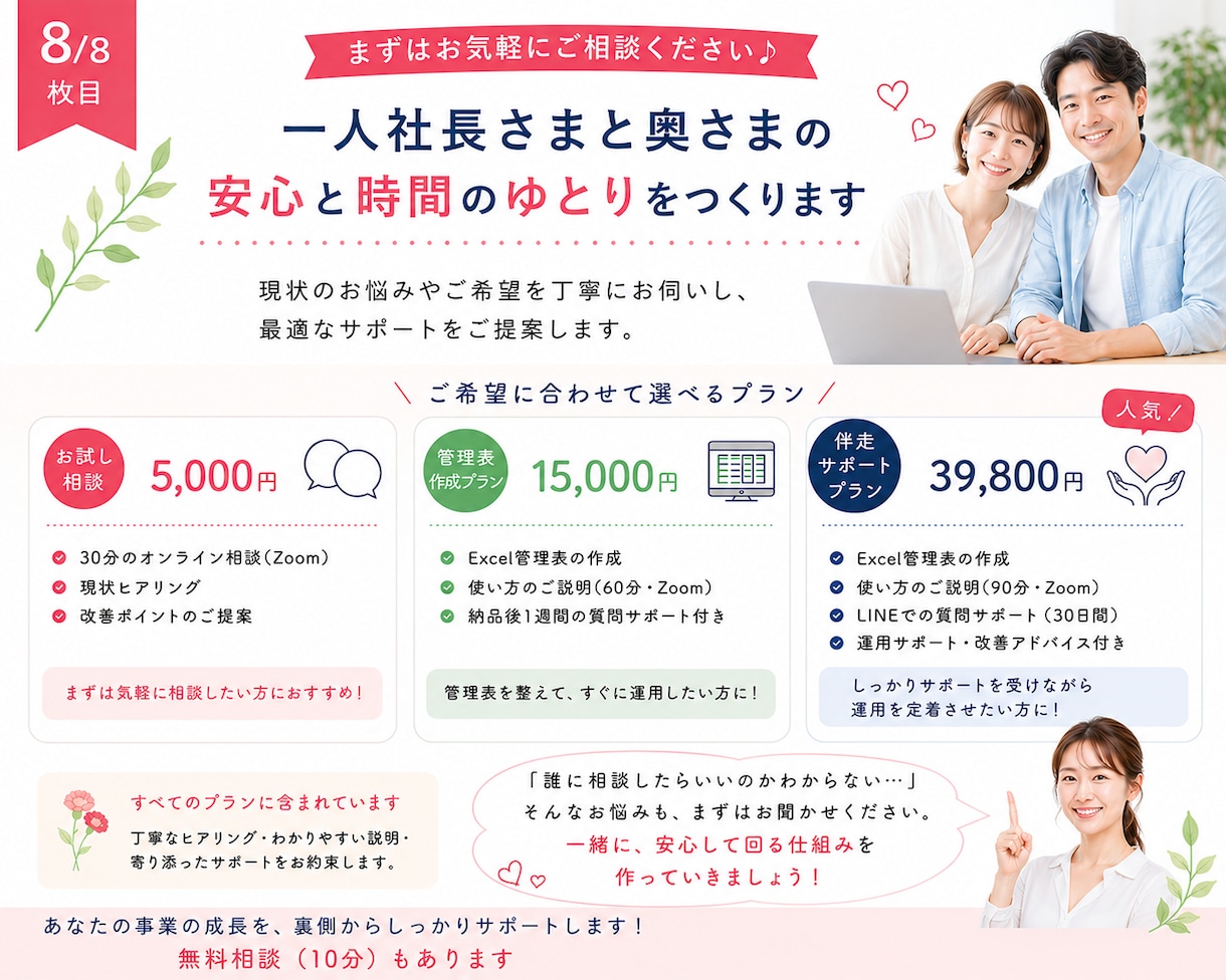 一人社長と奥さまの経理の仕組み作りをサポートします Excelが苦手でも安心！経理を一緒に整えます イメージ8