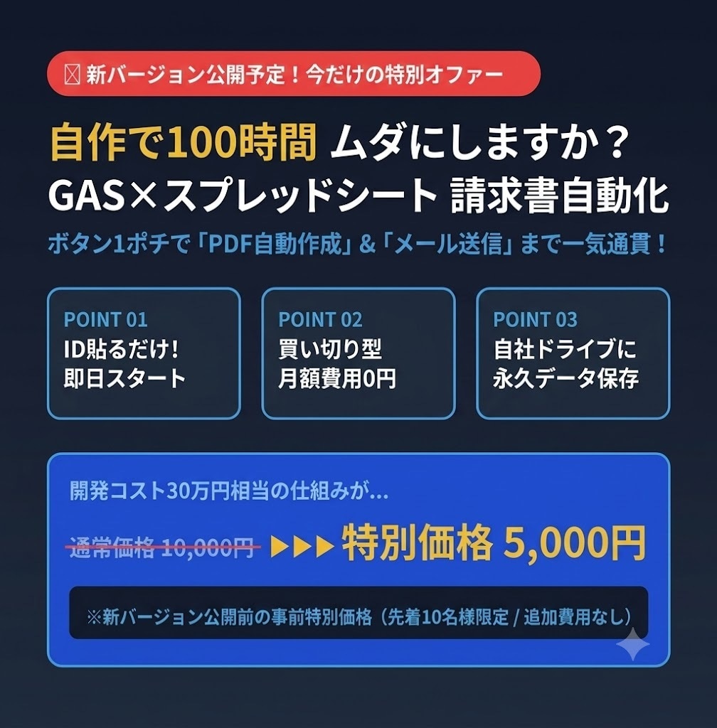 請求書発行からメール送信まで自動化します 100時間の開発コストを解消！ボタン1ポチで請求書自動送信 イメージ1