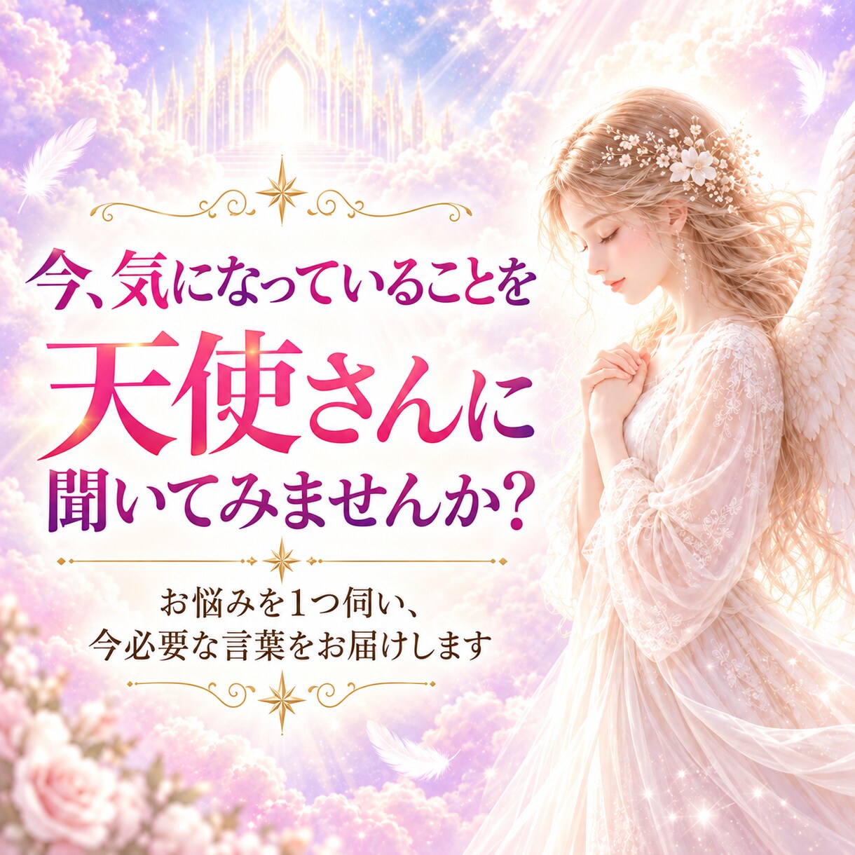今のお悩みに 天使さんの言葉を届けます お悩みを1つ伺い、今必要な言葉をお届けします イメージ1