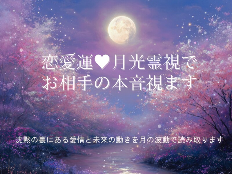 月光霊視でお相手の本音視ます 沈黙の裏にある愛情と未来の動きを月の波動で読み取ります イメージ1