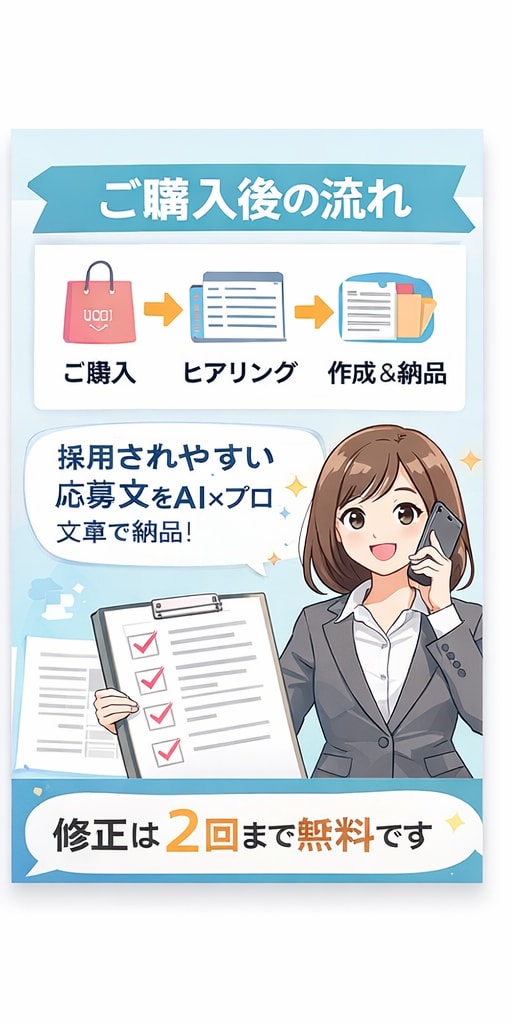 志望動機・自己PRを作成します 最短当日｜転職・バイト応募も対応 イメージ3