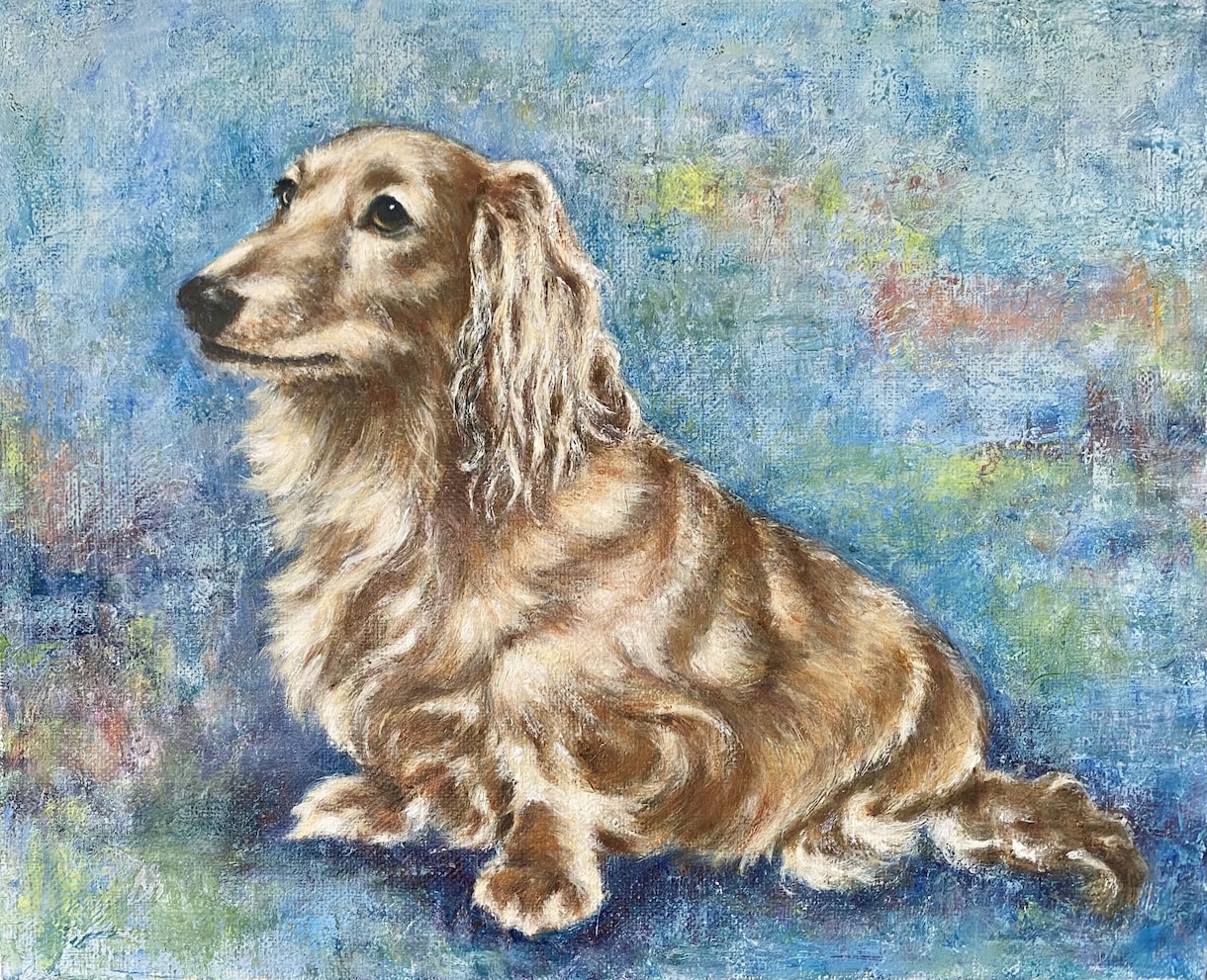 残したいペットの姿を油絵キャンバス原画で届けます 油絵の深みとリアルな描写で家族記念やプレゼントを制作。 イメージ5