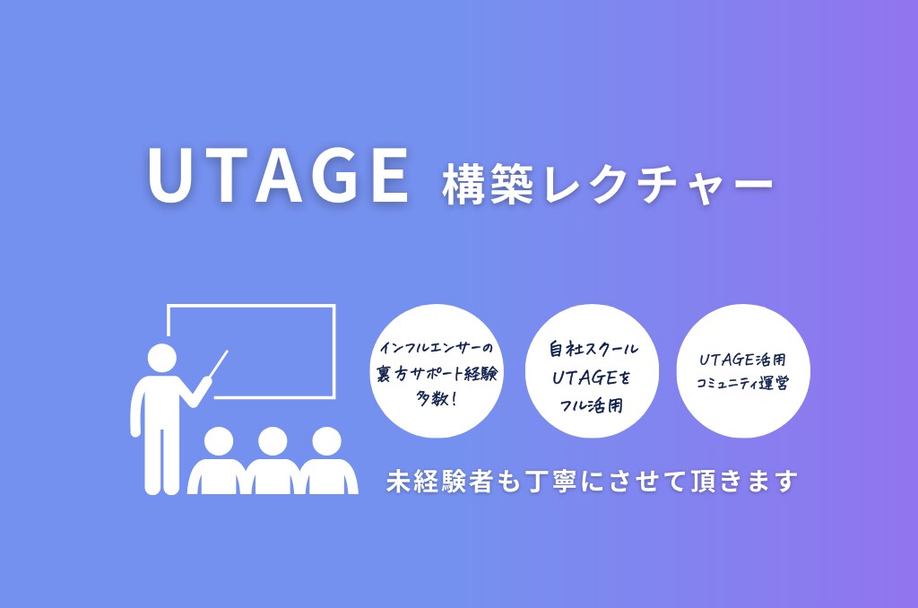 UTAGE構築のレクチャーをします UTAGE構築のレクチャーを丁寧にさせて頂きます。 イメージ1