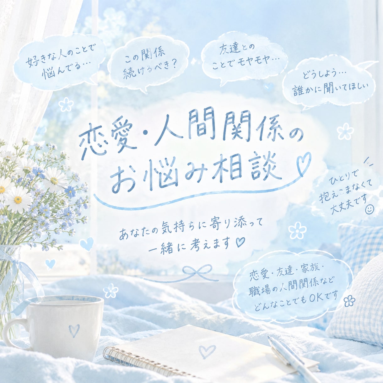 恋愛・人間関係の悩み48時間あなたに寄り添います 孤独と感じてしまう夜に48時間チャット限定で寄り添います イメージ1