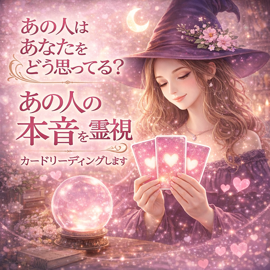 霊能師があの人の本音を霊視カードリーディングします 辛い片思い☆複雑恋愛☆W不倫☆あの人の気持ち透視リーディング イメージ2