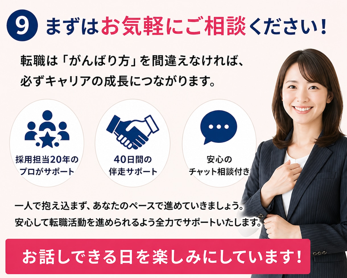 採用担当20年が転職活動を徹底サポートします 採用担当目線で課題を明確に｜職務経歴書・面接まで徹底サポート イメージ10