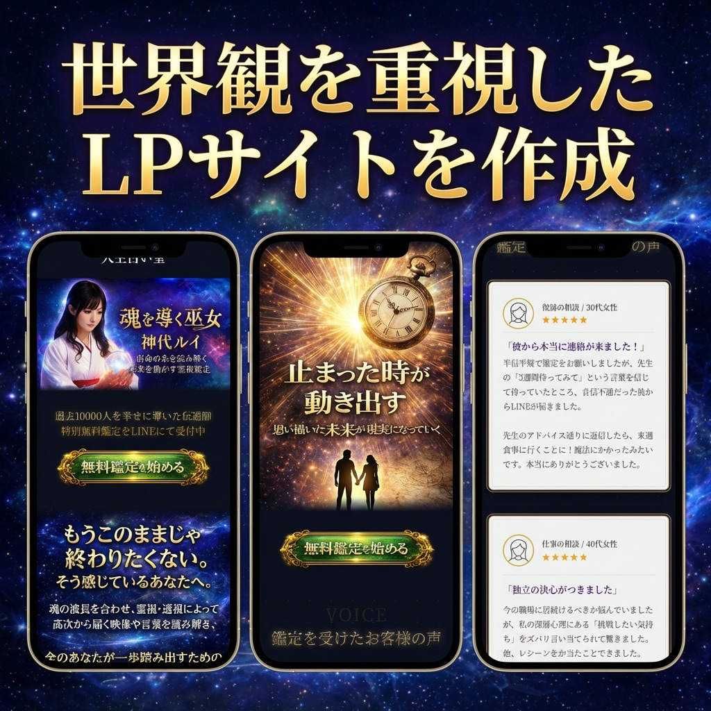 占い特化のホームページ作成します 世界観を重視した、高品質のLPサイトを作ります イメージ2