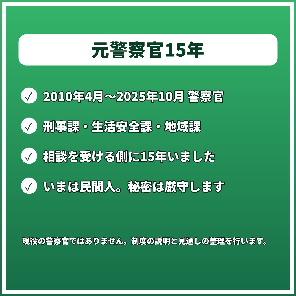 声に出して話したいあなたへ元刑事が電話で応じます 平日夜〜深夜・土日対応｜被害者側も被疑者側も イメージ6