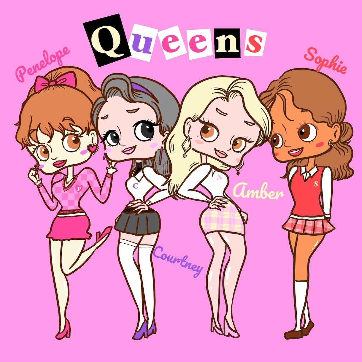 海外風で個性的な可愛いイラスト作成します 友人•恋人•家族など大切な人へのギフトなどに！ イメージ1