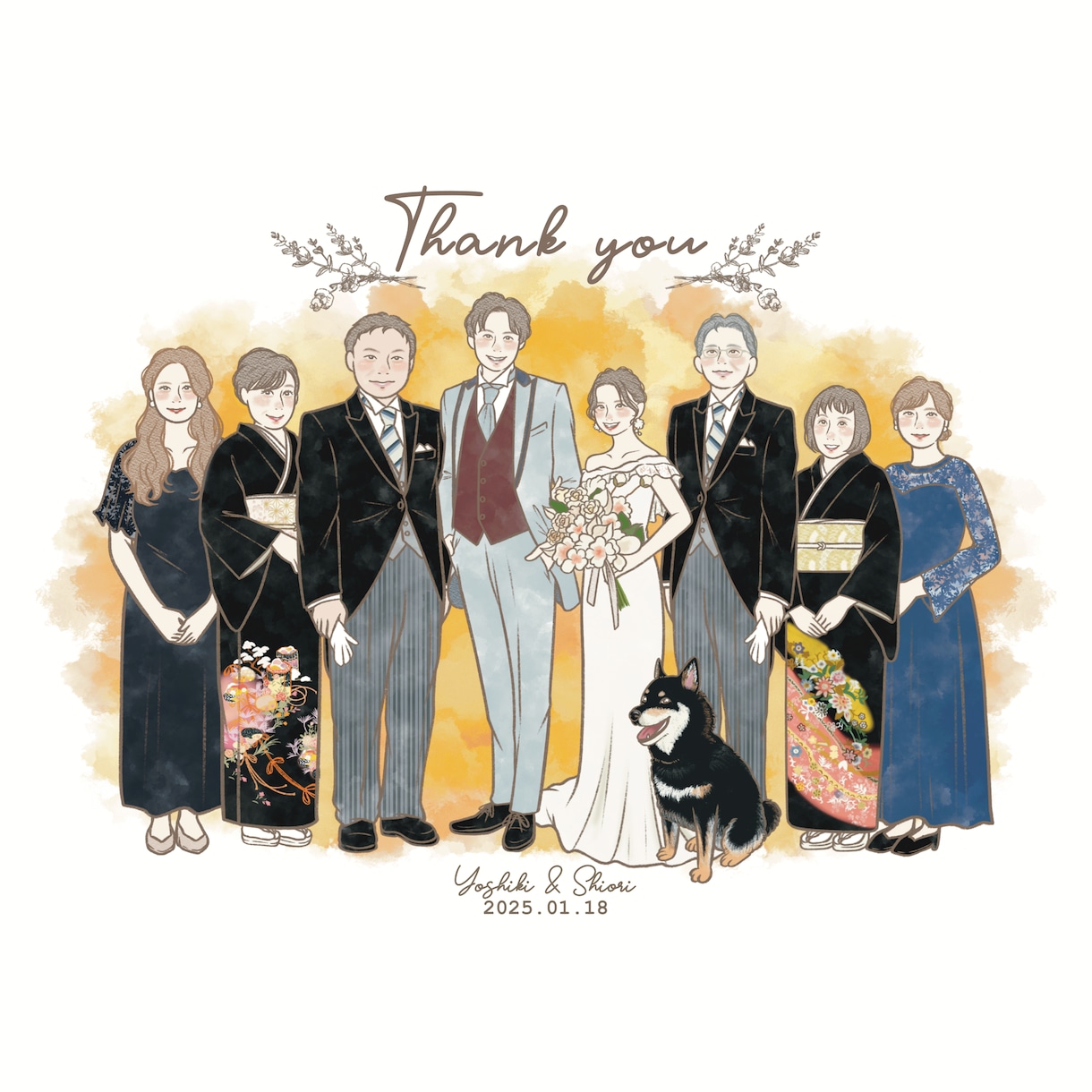 温かみある両親贈呈品の似顔絵をお描きします 優しい雰囲気でプレゼントにピッタリ！ イメージ6