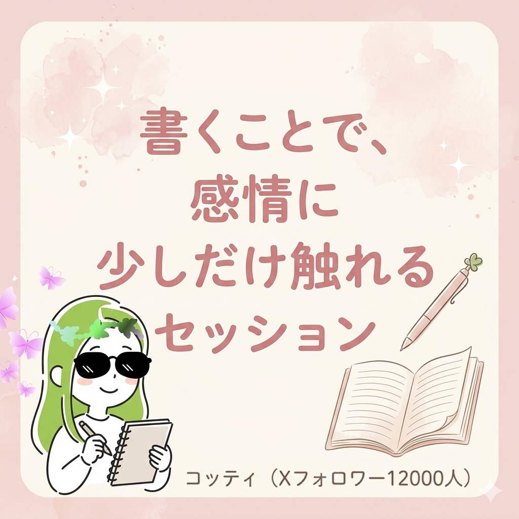 書くことで、感情に少しだけ触れるセッションします 解決しない。アドバイスしない。ただ、一緒に書く時間です。 イメージ1