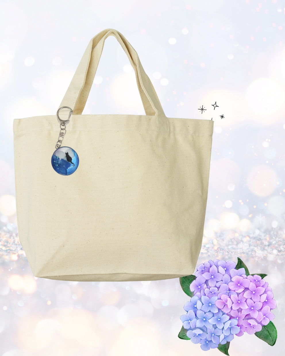 紫陽花と猫のキーフォルダー販売します 雨の景色を紫陽花の色で色付けしませんか イメージ4