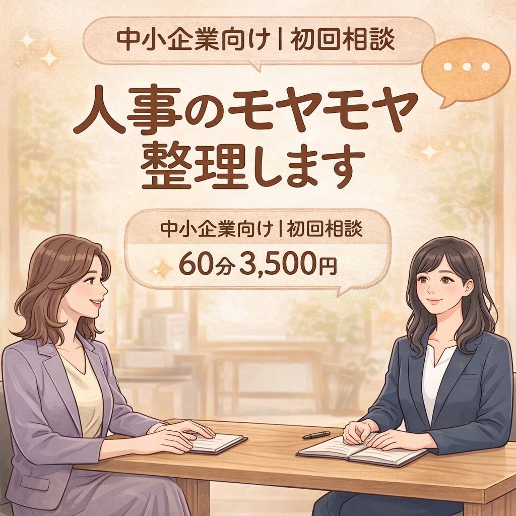 初回限定｜人事組織のモヤモヤ一緒に整理します 人事の相談相手がほしい方へ｜気軽に話せます！ イメージ1