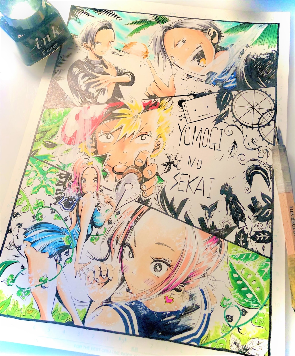 モノトーン✖フルカラー オリジナルイラスト承ります 唯一無二の生原稿にして納品します！データ化も承ります！ イメージ1